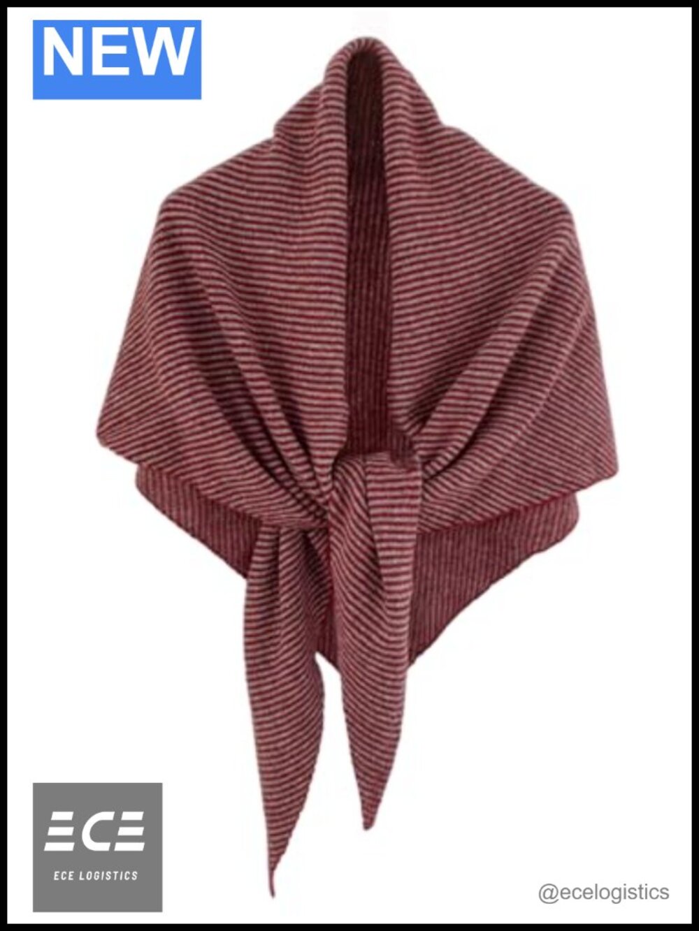 100% Wool Striped Shawl Wrap Winter Warm Scarf Blanket